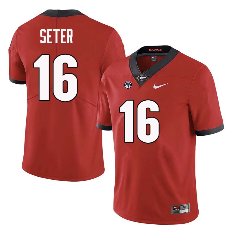 Georgia Bulldogs #16 John Seter College Football Jerseys Sale-Red